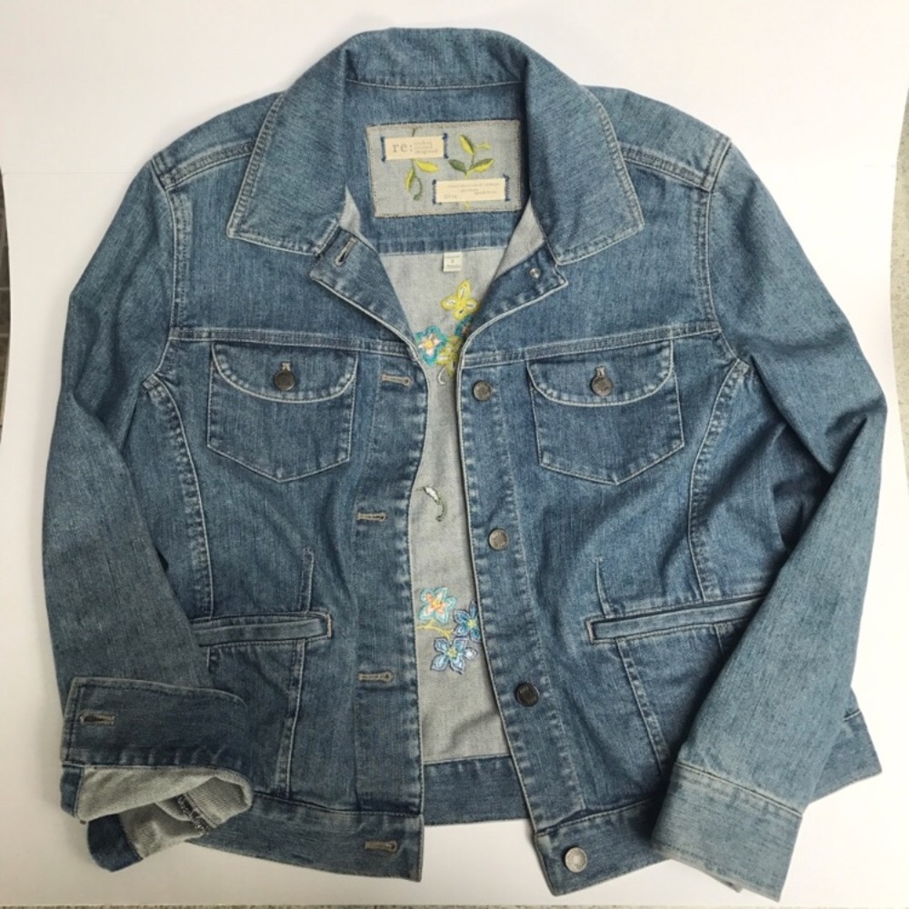J.JILL Limited Edition Embroidered Jean Jacket